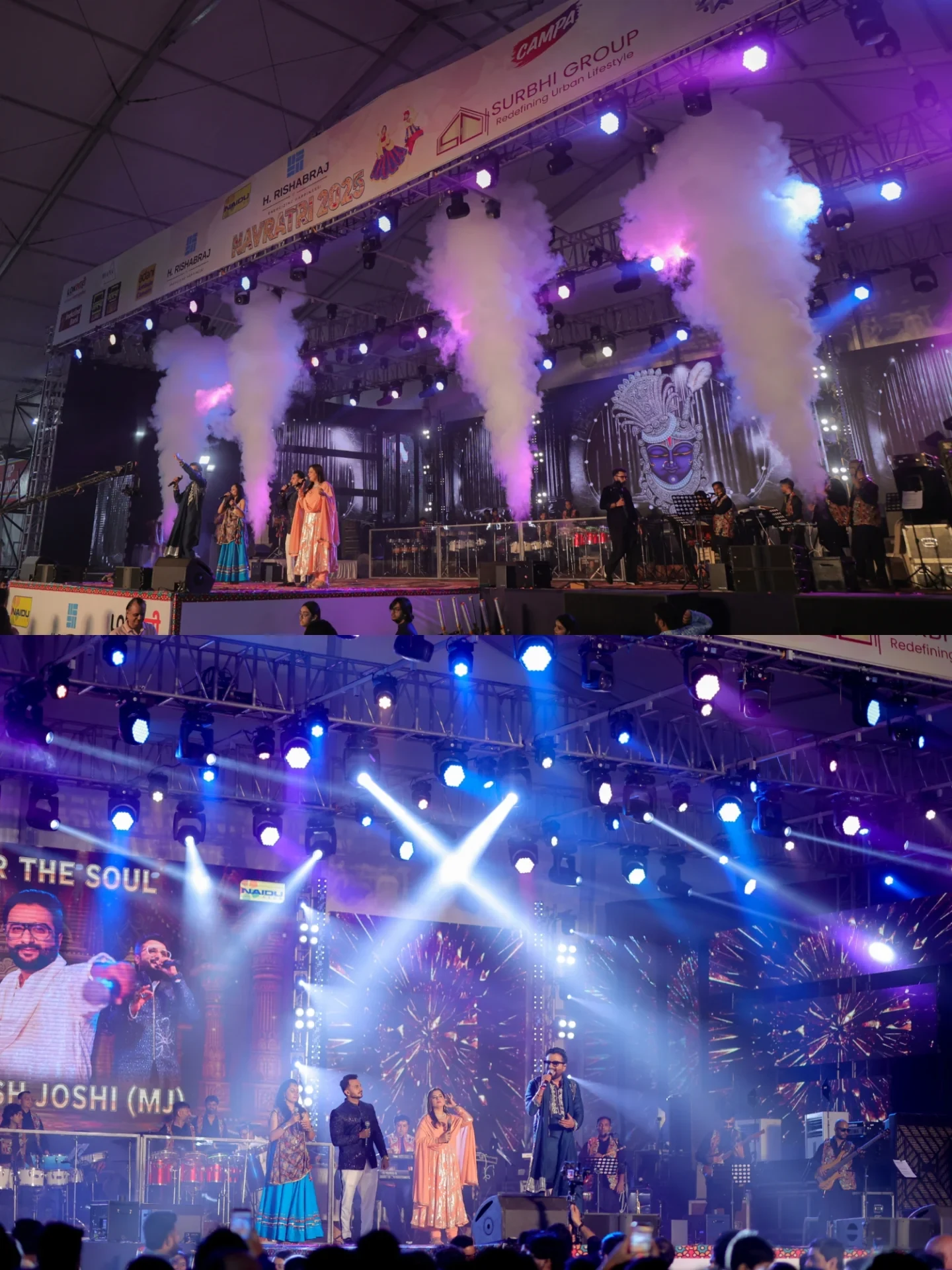 Manish Joshi performing in a yellow traditional outfit